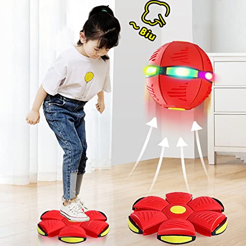 NAJING Bola De Platillo Volador De Descompresión para Adultos Luz Mágica Mini Deformación del Pie Deformación Bola De Ventilación Frisbee Juguete Interactivo para Padres E Hijos,Green