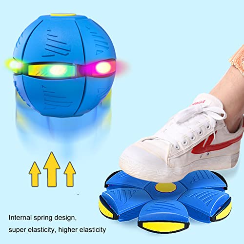 NAJING Bola De Platillo Volador De Descompresión para Adultos Luz Mágica Mini Deformación del Pie Deformación Bola De Ventilación Frisbee Juguete Interactivo para Padres E Hijos,Green