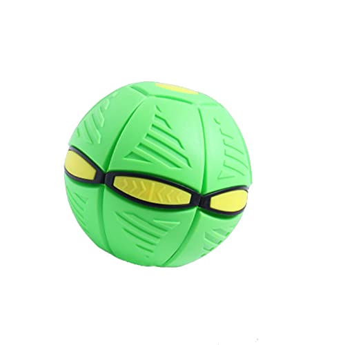 NAJING Bola De Platillo Volador De Descompresión para Adultos Luz Mágica Mini Deformación del Pie Deformación Bola De Ventilación Frisbee Juguete Interactivo para Padres E Hijos,Green