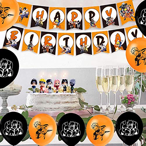 Naruto Cake Topper - 6 pcs Naruto Mini Juego de Figuras,Acción Figuras Modelo Muñecas Mini Muñeca de Naruto,Niños Baby Shower Fiesta de cumpleaños Pastel Decoración Suministros