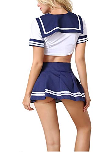 NAVARCH Disfraz Colegiala Disfraces Escuela de Mujer Sexy Ropa Colegiala Cosplay Uniforme Escolar Conjunto Colegiala Disfraces Sexy Colegiala Trajes de Colegiala Vestido de Colegiala Mini Falda