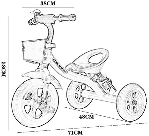 NBgycheche Triciclo Trike Children's Rocking Horse Trikes Trike Triciclo, Niños Bike Bike Bike Bike Snowdler 2 en 1 Triciclos TRICICLOS NIÑOS 1-3-6 AÑOS Caja DE Almacenamiento