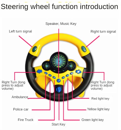 NC Simulado Juguete Volante con Las Llaves del Coche Variedad De Efectos De Sonido, Luz Y MúSica, Juego De Asiento De Coche, Juguetes Educativos para NiñOs De 2-6 AñOs De Edad