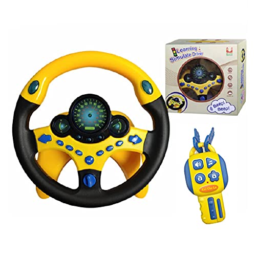 NC Simulado Juguete Volante con Las Llaves del Coche Variedad De Efectos De Sonido, Luz Y MúSica, Juego De Asiento De Coche, Juguetes Educativos para NiñOs De 2-6 AñOs De Edad