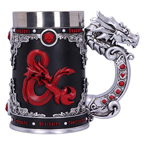 Nemesis Now B5358S0 Dungeons & Dragons Fantasy Juego de rol Die D20 Tankard, Resina, Negro, 1.25 picometer