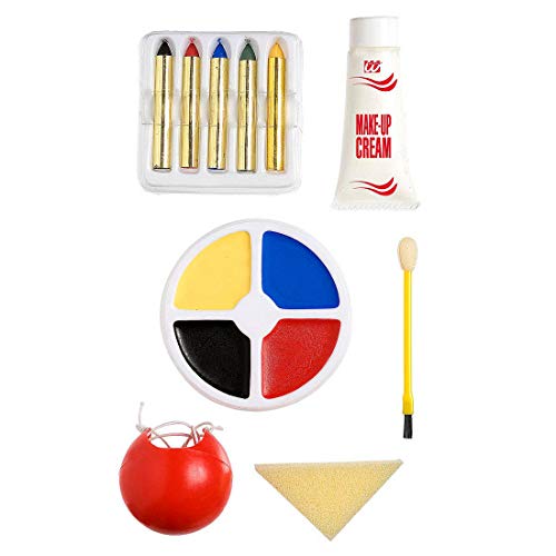 NET TOYS Práctico Set para Maquillaje de Payaso - Accesorio de Fiesta Multiusos Cara de Payaso - Ideal para Fiestas de cumpleaños Infantil y Carnaval