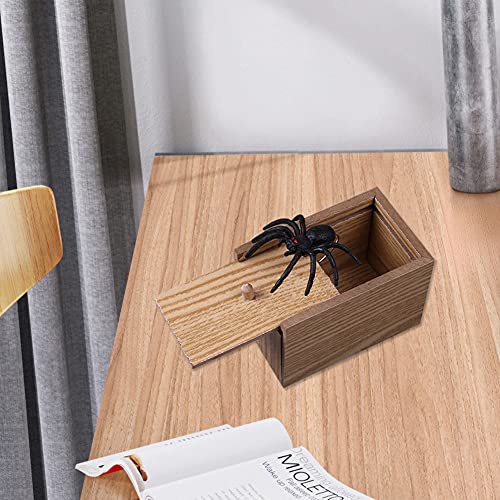 Nicejoy Herramientas De Miedo Realistas Broma De Broma Juguetes De Broma De Madera Spider Scare Caja Divertida Toy Tricky para Niños Chicas Halloween April Fools 'Day Regalos Estilo 1