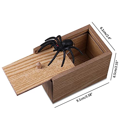 Nicejoy Herramientas De Miedo Realistas Broma De Broma Juguetes De Broma De Madera Spider Scare Caja Divertida Toy Tricky para Niños Chicas Halloween April Fools 'Day Regalos Estilo 1