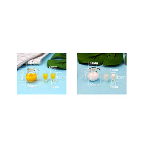 NiceJoy Muñecas Casa Accesorios, Muñecas Casa Muebles Mini Jugo/Mil Milk Pot Cups Set Miniature Craft Scene Modelo para 1:12/1: 6 Escala Casa De Muñecas Muebles Casa De Muñecas Decorativas Accesorios