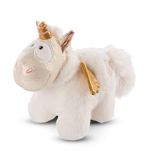 NICI 46372 Angelia el Suave 13 cm – Juguetes, niños y bebés – Peluches esponjosos para abrazar y Jugar – Unicornios tiernos – Theodor & Friends, Blanco/Oro, Color Dorado