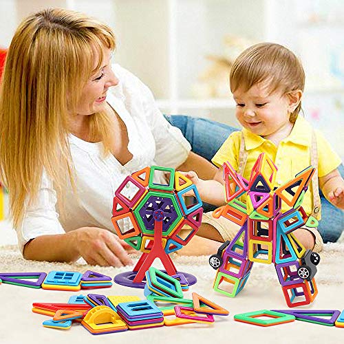 nicknack Mni Bloques magneticos magneticos, 116 Piezas Juguetes construcciones magneticas para Niños, Bloques Magnéticos 3D Juguetes Construcción para Niños Niñas