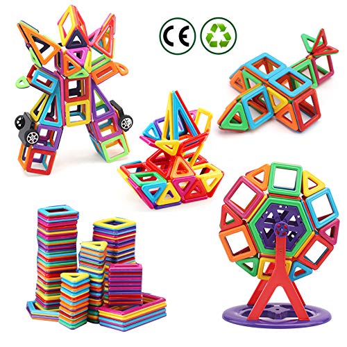 nicknack Mni Bloques magneticos magneticos, 116 Piezas Juguetes construcciones magneticas para Niños, Bloques Magnéticos 3D Juguetes Construcción para Niños Niñas