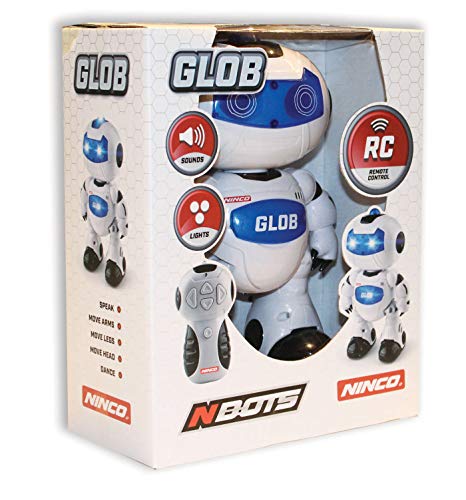 Ninco Nbots Robot Glob. Con luz y sonido, color blanco y azul NT10039