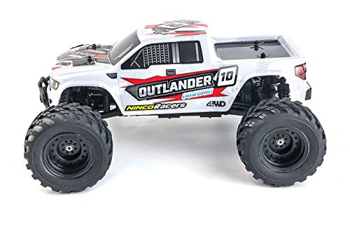 Ninco-NH93141 Ninco, NincoRacers Outlander. Monster truck teledirigido a escala 1/12 y tracción a las 4 ruedas. Medidas: 34x26x15,5 cm, color gris (NH93141)