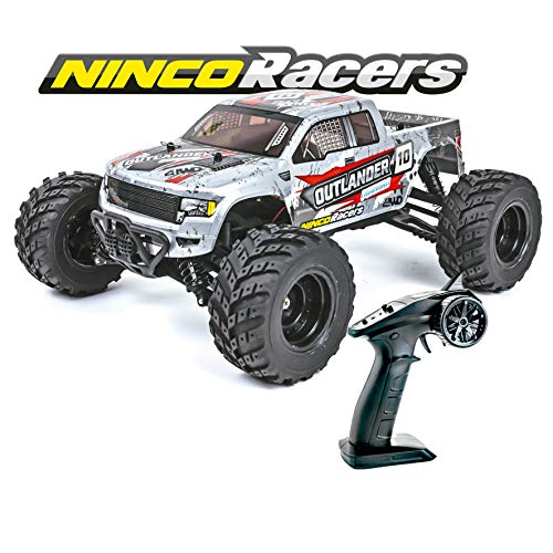 Ninco-NH93141 Ninco, NincoRacers Outlander. Monster truck teledirigido a escala 1/12 y tracción a las 4 ruedas. Medidas: 34x26x15,5 cm, color gris (NH93141)