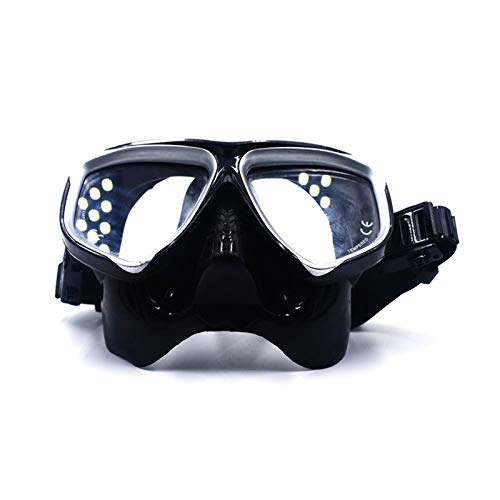 NINGXUE-MAOY Gafas de Buceo bajo el Agua la cámara, la Lente de Alto Rendimiento de Buceo, Gafas de natación Adecuado for la mayoría de Deportes-2 cámaras (Color : Black, Tamaño : S/M)