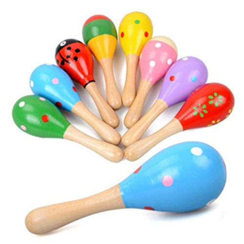 Niños Bebé Juguete De Madera Maracas Rumba Shakers Fiesta Musical Sonajeros Caliente