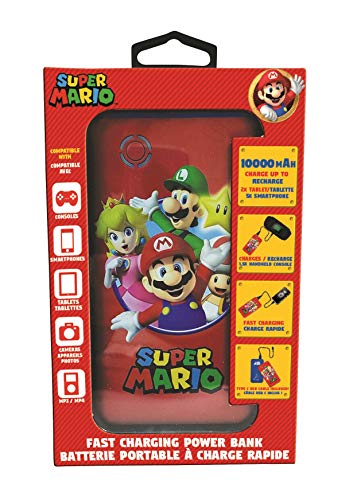 Nintendo Super Mario Luigi Power Bank de carga rápida Batería externa portátil 10000 mAh, Acumulador externo power delivery, compatibilidad universal, teléfonos inteligentes, tabletas, consolas, cabl