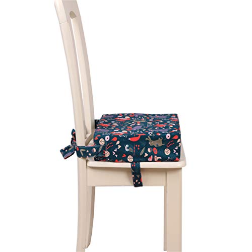 NUOBESTY Cojín para silla de comedor de bebé, cojín de refuerzo para silla alta, lavable, cojín con correa para niños pequeños, bebé, color verde oscuro