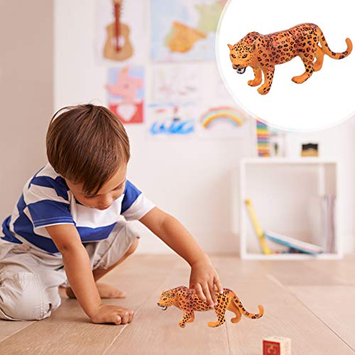 NUOBESTY Figuras de Animales Realistas Modelo de Leopardo Animales de La Vida Silvestre Juguete Miniatura Pastel Juguetes Capacitivos para Niños Fiesta Favor Proyecto Escolar Premio de