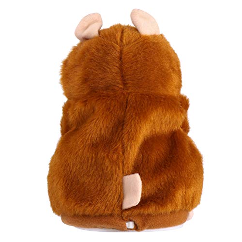 NUOBESTY Juguete de Hamster parlante electrónico 2 Piezas Repita lo Que Dice Juguete de Peluche Divertido para niños sin batería (Marrón Claro)