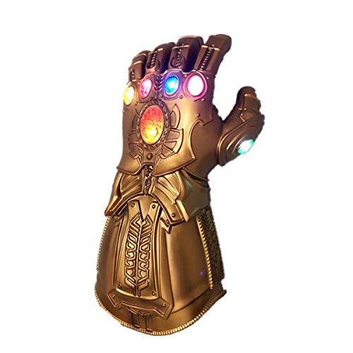 NUWIND - Guante de Thanos con Luz Infinity Gauntlet de los Vengadores con Magnética Gemas Disfraz de Cosplay Halloween (Niño)