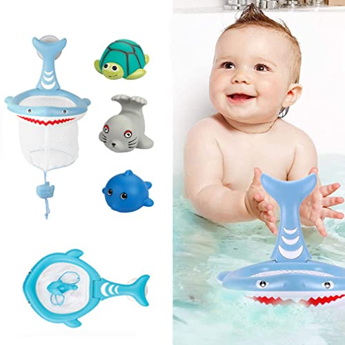 Obelunrp Juguetes de baño de bebé Conjunto de Chorro de Chorro de Juguete de Animales con Neta de Pesca Juguetes de bañera Flotante para niños STYLE4 Funciones de Juguete para niños