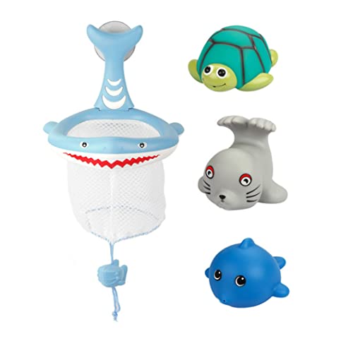 Obelunrp Juguetes de baño de bebé Conjunto de Chorro de Chorro de Juguete de Animales con Neta de Pesca Juguetes de bañera Flotante para niños STYLE4 Funciones de Juguete para niños