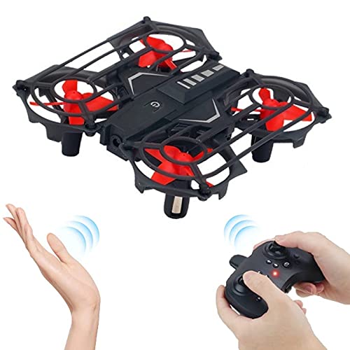 OBEST Mini Drone para Niños, RC Helicóptero por Contro Remoto con Luces LED Infrarrojos Inducción, Modo sin Cabeza, Volteos 3D, Una Clave para Despegar/Aterrizar, 3 Baterías, Juguete Dron para Niños