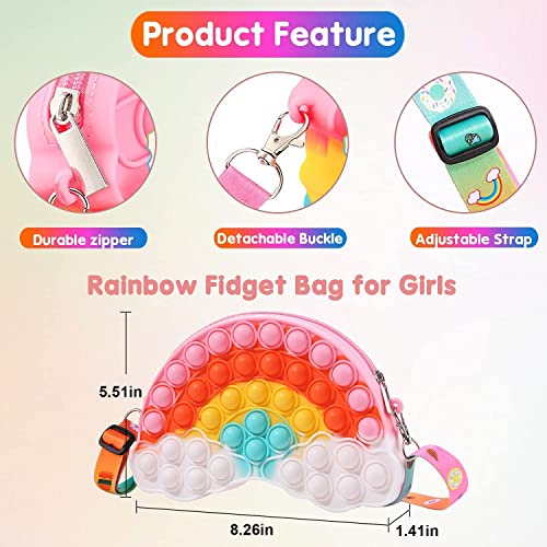 OBOVO Pop Bolso It, Simple Fidget Toy Pop Its Bolso para Regalo Bebe Antiestres Adultos Niños Autismo, Sensorial Juguete Niños Bolsos De Moda Creativos Juguetes Hechos A Mano