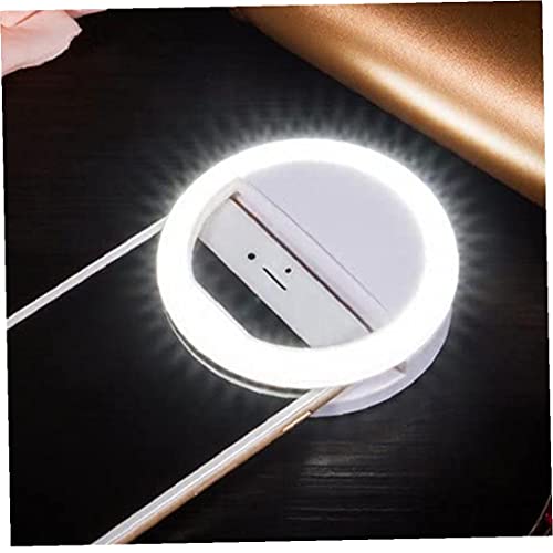 ODOUKEY-Luz de Relleno Selfie Anillo de luz Recargable Mini Clip de la lámpara Selfie Círculo con 36 para Móvil Blanca