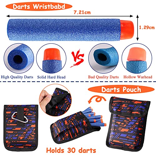 OFUN Táctico para Niños 56pcs, Chaleco Táctico para Pistolas Nerf N-Strike Elite + 50 Dardos + 1 Pañuelos Bandanas + 1 Protección Gafas + 1 Clips de liberación rápida + 1 Pulsera + 1 Bolsa de Dardos