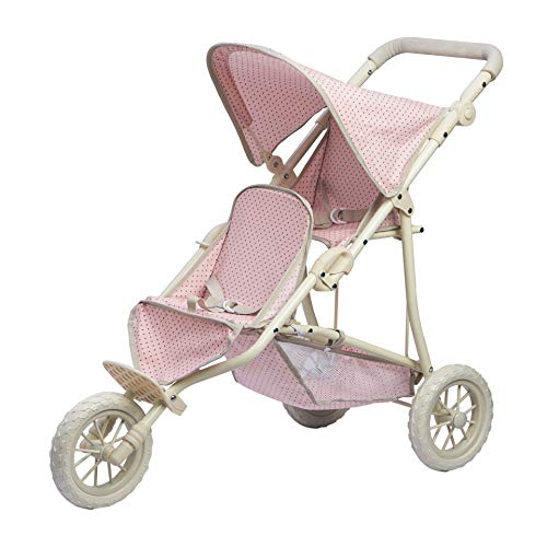 Olivia's Little World Doble Cochecito Silla De Paseo para Muñecas Rosa OL-00004