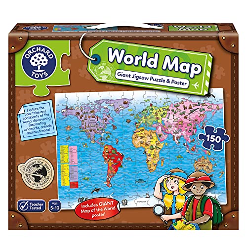 Orchard Toys - Puzle y póster, diseño Mapa del Mundo (en inglés) [Importado de Gran Bretaña]