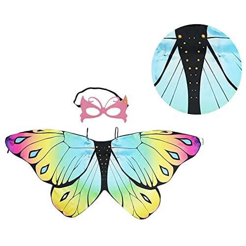 ORTUH Kids Butterfly Wings, Halloween Fairy Butterfly Cape Wings Disfraz Mariposa Mantón Poncho Disfraz para niños Niñas Disfraz de Princesa Pretend Play Favores de Fiesta