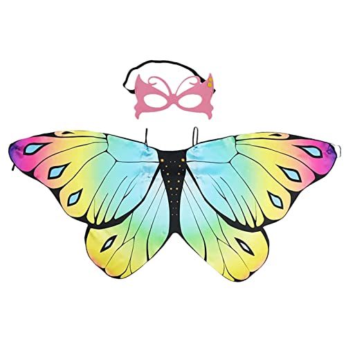 ORTUH Kids Butterfly Wings, Halloween Fairy Butterfly Cape Wings Disfraz Mariposa Mantón Poncho Disfraz para niños Niñas Disfraz de Princesa Pretend Play Favores de Fiesta