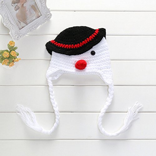 OULII Recién nacido fotografía foto Prop Crochet tejido Crochet disfraz muñeco de nieve sombrero Caps de decoración de la Navidad de Xselector