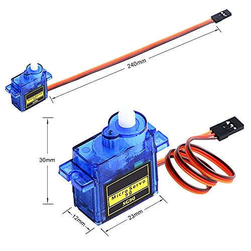 owootecc Micro Servo Motor SG90 9g Robot RC Controles del Barco del Aeroplano del Helicóptero Mini Servo (5pcs SG90)