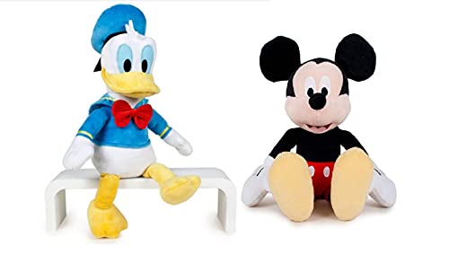 Pack 2 Peluches Disney Mickey Mouse y Pato Donald Supersoft 40 cms de pie / 30 cm Sentado