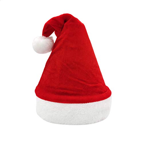 Pack 6 Gorro Papá Noel de Navidad de Santa Claus de Terciopelo de Felpe Suave Sombreros Navideño de Invierno para Fiesta Festiva de Año Nuevo para Adultos Unisex (FYQ-317 ROJO)