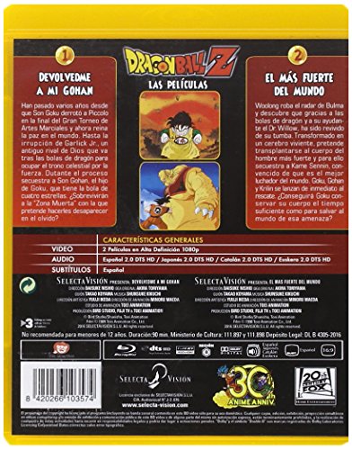 Pack Dragon Ball Z. Película 1: Devolvedme A Mi Gohan. Película 2: El Más Fuerte Del Mundo. Blu-Ray [Blu-ray]