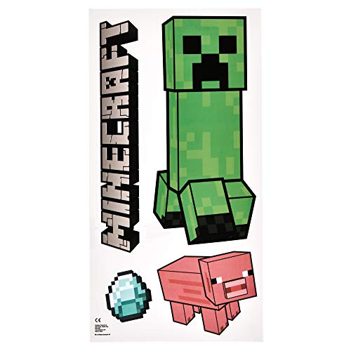 Paladone Minecraft - Pegatinas para pared de vinilo extraíbles, 4 hojas