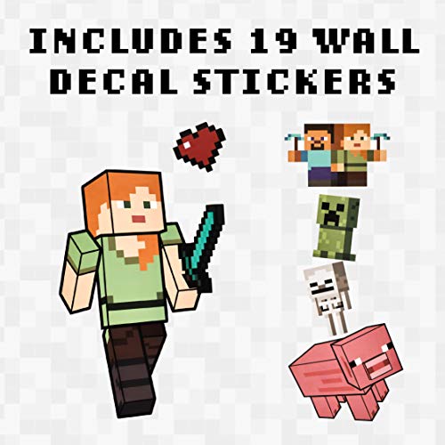 Paladone Minecraft - Pegatinas para pared de vinilo extraíbles, 4 hojas