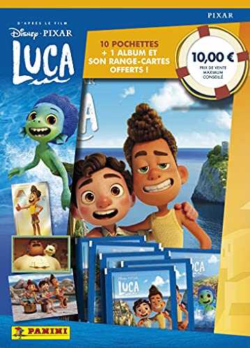 Panini France SA- Luca-Album + Range Cartes + 10 pochettes Disney Tarjetero Fundas, Color, (LSTSP)