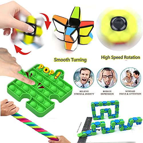 Paochocky 17 Piezas Fidget Toys, Fidget Toys Set Juguetes Antiestres con Galaxy Cube, Antiestres Juguetes para Aliviar la Ansiedad, Regalo Anti-ansiedad para Adultos y Personas con Autismo y TDAH