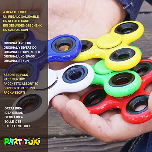 Partituki Pack de 10 Spinners de Metal. Idea Genial para Regalos de Cumpleaños para los Niños de la Clase, Regalos de Comuniones, Bodas…