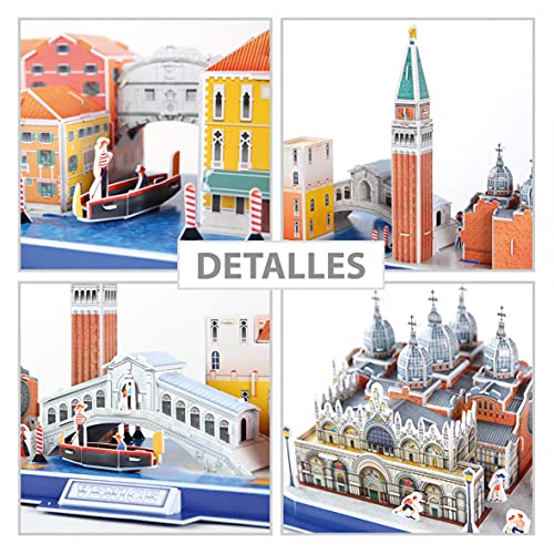 Party town World Brands Venecia, Puzzles para Adultos y Niños, Maquetas para Montar, Rompecabezas 3D, Regalos Divertidos, Cultura, Viajar Desde Casa MC269h