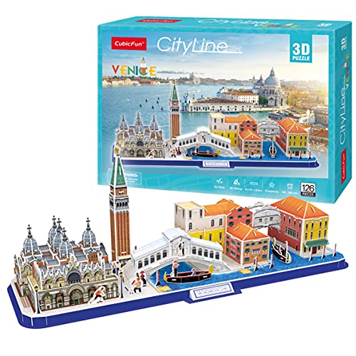 Party town World Brands Venecia, Puzzles para Adultos y Niños, Maquetas para Montar, Rompecabezas 3D, Regalos Divertidos, Cultura, Viajar Desde Casa MC269h