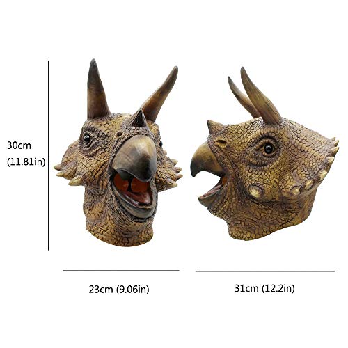 PartyCostume Máscara de Cabeza Humana de Fiesta de Traje Lujo de Halloween T - Rex Dinosaurio Triceratops Máscaras Dragon