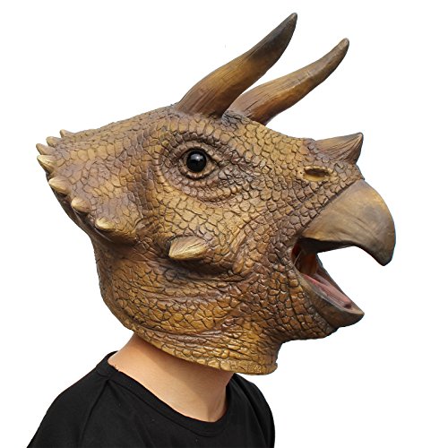 PartyCostume Máscara de Cabeza Humana de Fiesta de Traje Lujo de Halloween T - Rex Dinosaurio Triceratops Máscaras Dragon